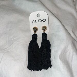 Aldo Black and Gold Tassel Earrings